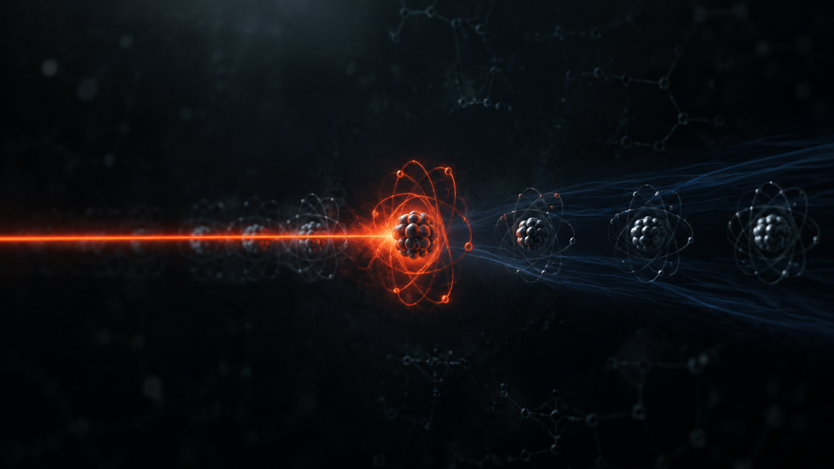 A precision energy beam selectively illuminating one isotope within a stream of atoms